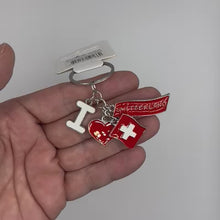 Charger et lire la vidéo dans la visionneuse de la Galerie, Porte-clés Switzerland avec 4 sujets
