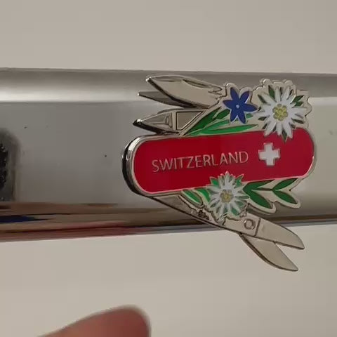 Magnet Sackmesser Switzerland mit Edelweiss