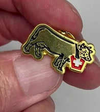 Charger et lire la vidéo dans la visionneuse de la Galerie, Épingler l&#39;or de vache avec croix suisse
