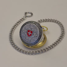 Laden und Abspielen von Videos im Galerie-Viewer, Taschenuhr "Edelweiss-Wappen" mit Kette P-21, Swiss Made
