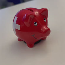 Charger et lire la vidéo dans la visionneuse de la Galerie, Sparschwein mit Schweizerkreuz
