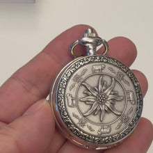 Laden und Abspielen von Videos im Galerie-Viewer, Taschenuhr "Edelweiss" mit Kette P-19, Swiss Made
