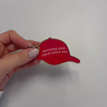 Load and play video in Gallery viewer, Red "Switzerland Great Since 1291" Cap Keychain
