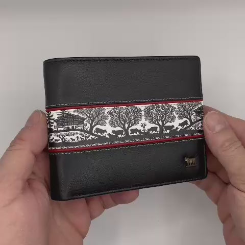 Grosses schwarzes Portemonnaie mit Scherenschnitt