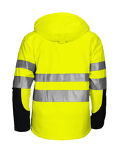 Load image into Gallery viewer, projob gefütterte Softshell jacke gelb schwarz hinten
