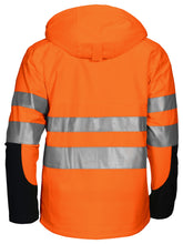 Load image into Gallery viewer, projob gefütterte Softshell jacke orange schwarz hinten
