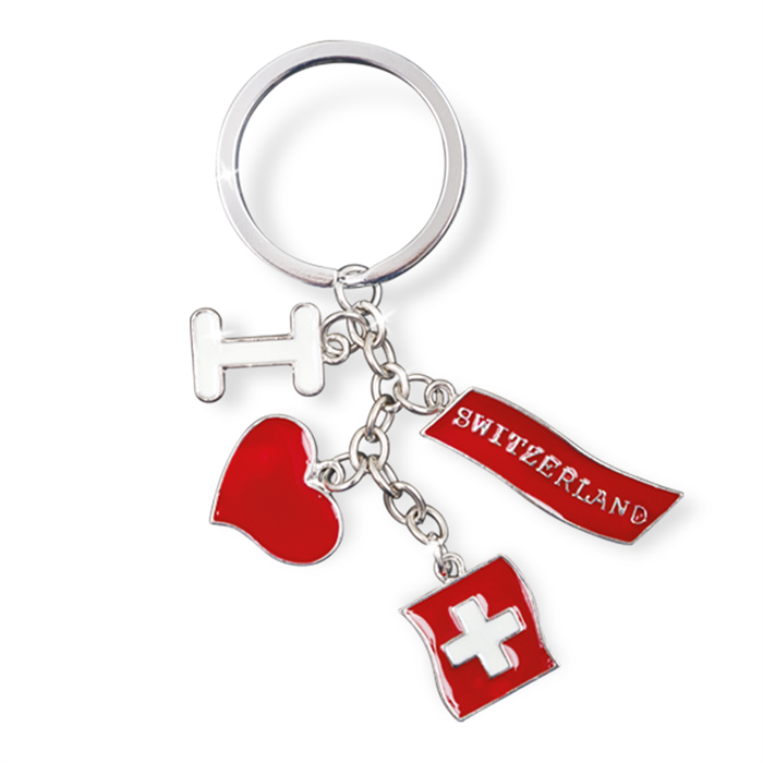 Porte-clés Switzerland avec 4 sujets