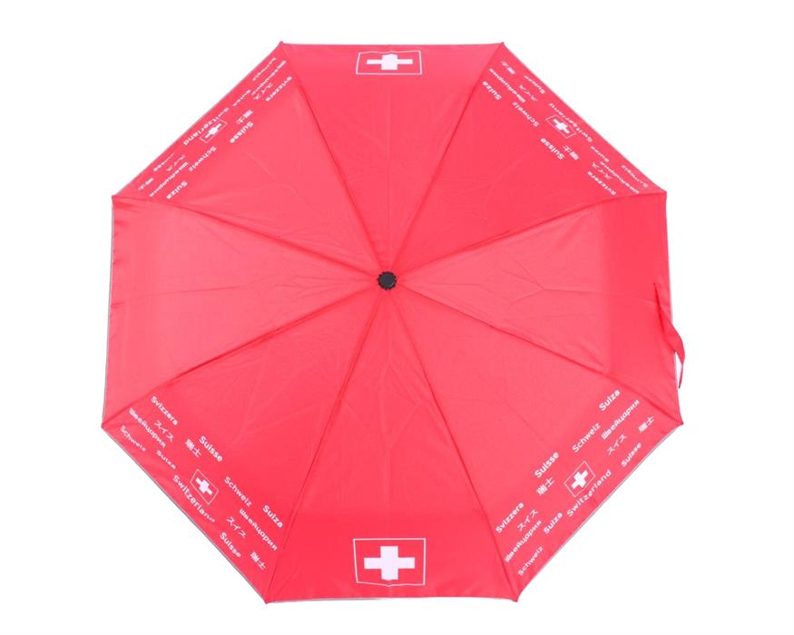  Taschenschirm Schweiz rot mit Schweizerkreuz 