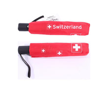 Load image into Gallery viewer,  Taschenschirm Schweiz rot mit Schweizerkreuz 
