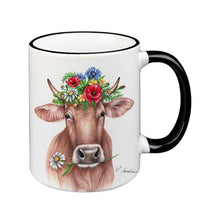 Charger l&#39;image dans la galerie, Tasse vache à fleurs 330ml
