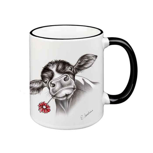 Tasse vache avec fleur 330ml