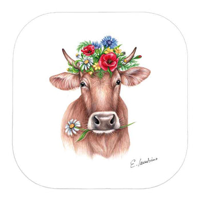 Dessous de plat vache à fleurs