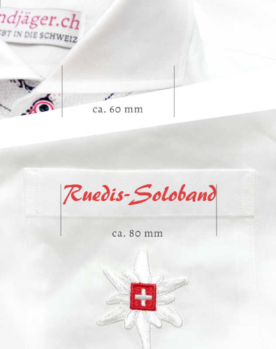 Edelweiss Hemd Weiss mit Kragen Kurzarm