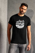 Charger l&#39;image dans la galerie, Promo T-Shirt Unisex Schwarz Scherenschnitt Alpenleben
