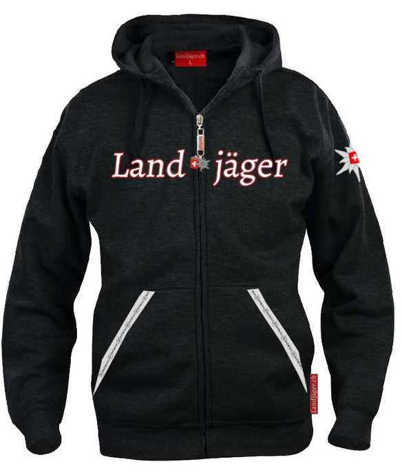 Landjäger Edelweiss Felpa con cappuccio nera