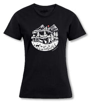 Lade das Bild in den Galerie-Viewer, Promo T-Shirt Schwarz Women Scherenschnitt Alpenleben
