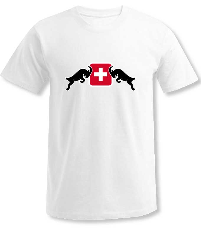 Weisses T-Shirt Steinbock