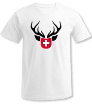 Charger l&#39;image dans la galerie, Weisses T-Shirt Jäger mit Hirsch
