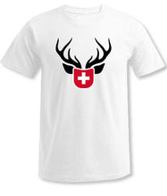 Load image into Gallery viewer, Weisses T-Shirt Jäger mit Hirsch
