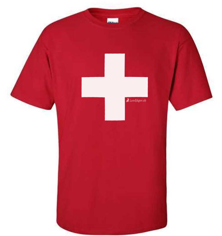 Rotes T-Shirt Schweizerkreuz