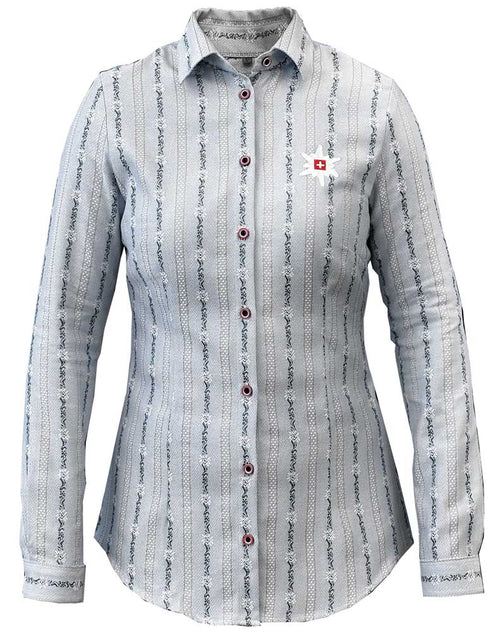 Edelweiss Bluse Damen mit Kragen Langarm