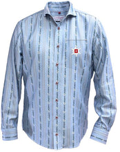 Load image into Gallery viewer, Original Edelweiss Hemd mit Kragen blau Langarm
