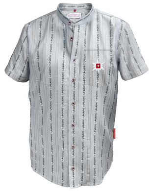 Edelweiss shirt stand up collar short sleeve