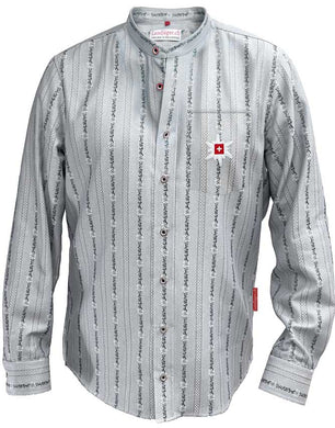 Edelweiss shirt stand up collar long sleeve