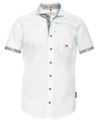 Camicia Edelweiss bianca con colletto a maniche corte