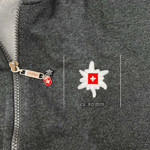 Edelweiss Hoodie / Kapuzenjacke Grau.