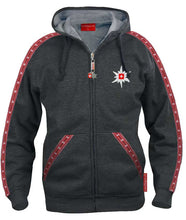 Load image into Gallery viewer, Edelweiss Hoodie / Kapuzenjacke Grau - Landjäger.ch
