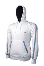 Carica l&#39;immagine nel visualizzatore di Gallery, Weisses Hoodie ohne Reissverschluss Edelweiss Blau
