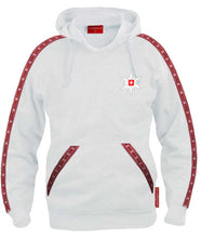 Load image into Gallery viewer, Hoodie Weiss Edelweiss rot
