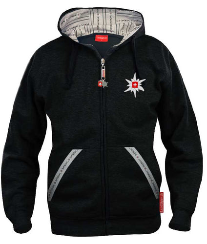 Edelweiss Kapuzenjacke Spezial Edition Schwarz