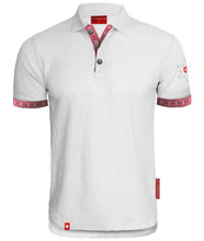 Charger l&#39;image dans la galerie, Polo Shirt Weiss  mit Edelweiss - Landjäger.ch
