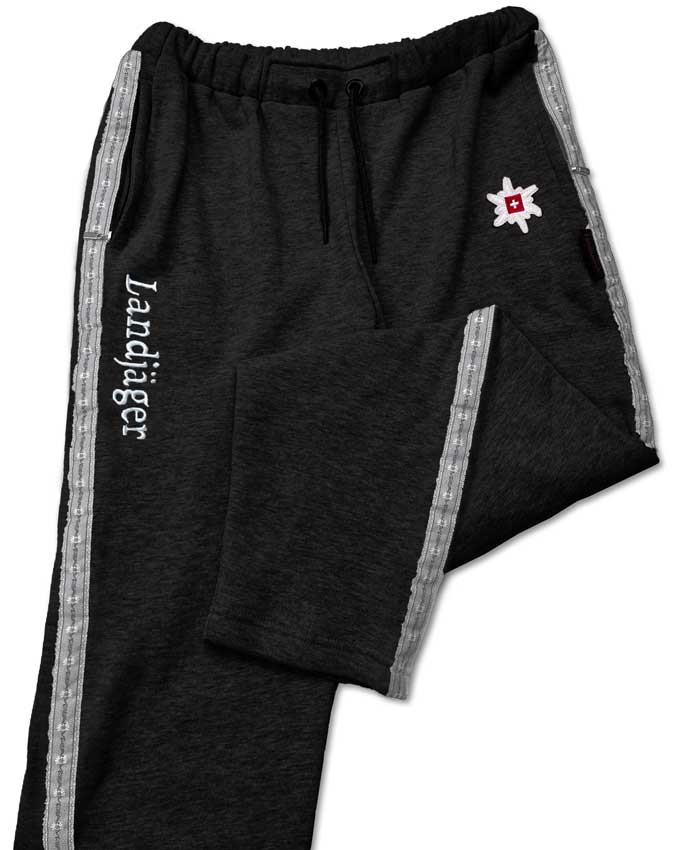 Edelweiss Trainer / Jogging Hosen Schwarz.