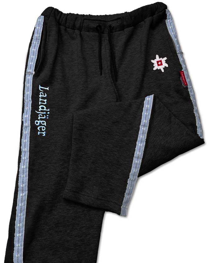 Edelweiss Trainer / Jogging Hosen Schwarz.