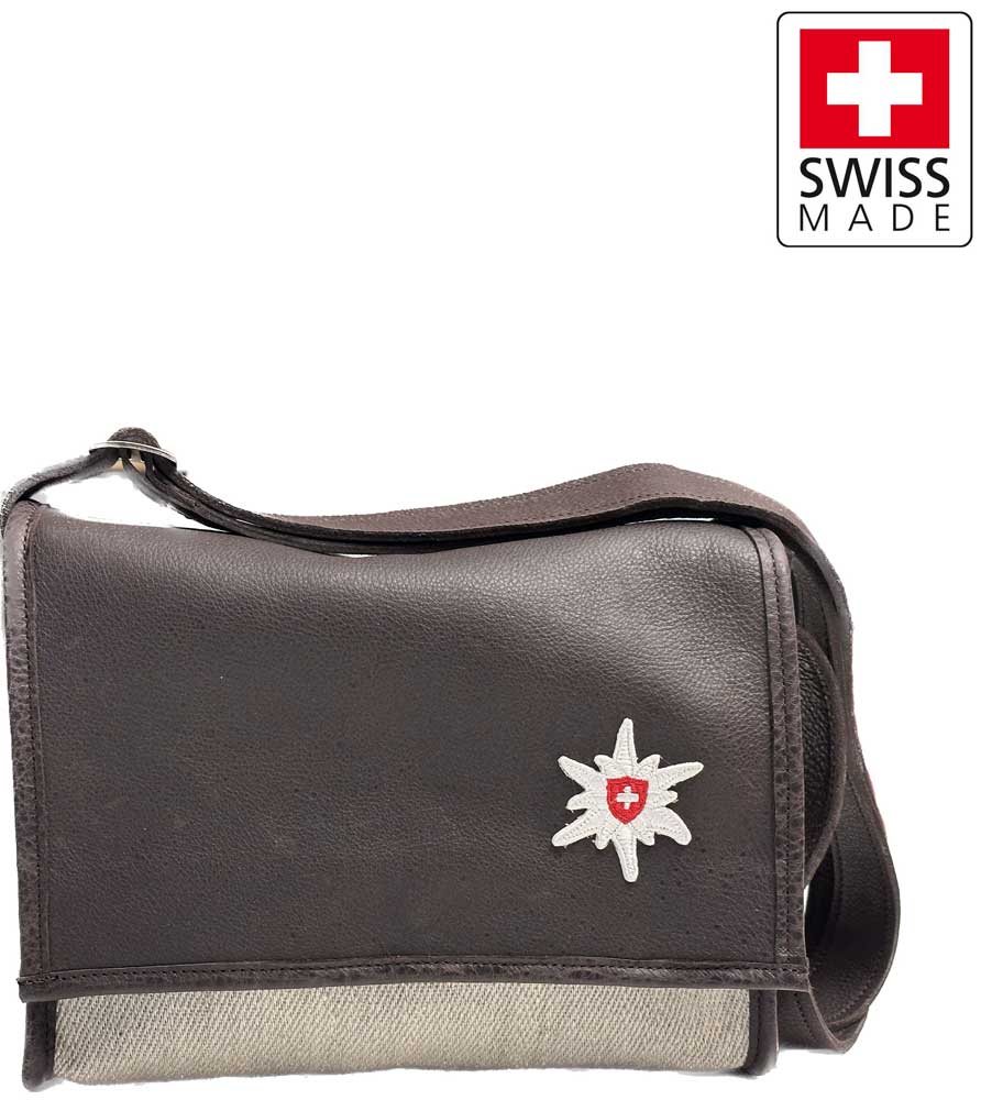 Edelweiss Umhängetasche Leder Siwss Made