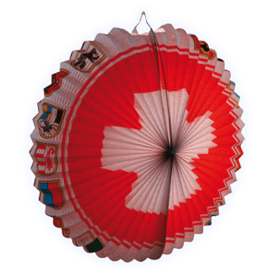 Lampion ovale Suisse avec cantons