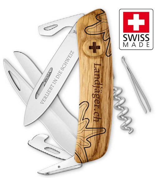 Landjäger bag knife with wooden handle