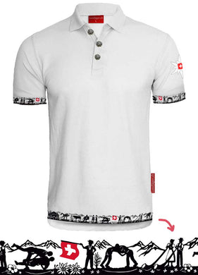 Scherenschnitt Polo Shirt Weiss