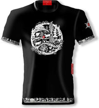 Load image into Gallery viewer, T-Shirt Schwarz Rundhals Heidi mit Heimatkreis

