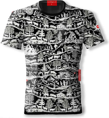 Découpage T-shirt Noir Patrie Allover